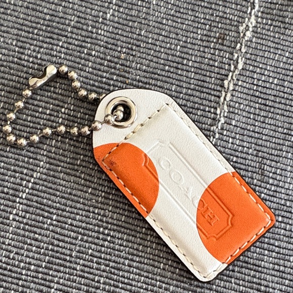 Coach Orange and White Tag Keychain - Picture 1 of 4